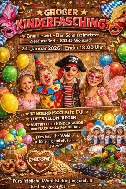 Grossansicht in neuem Fenster: Kinderfasching beim Grantlerwirt Grossansicht in neuem Fenster: Kinderfasching beim Grantlerwirt